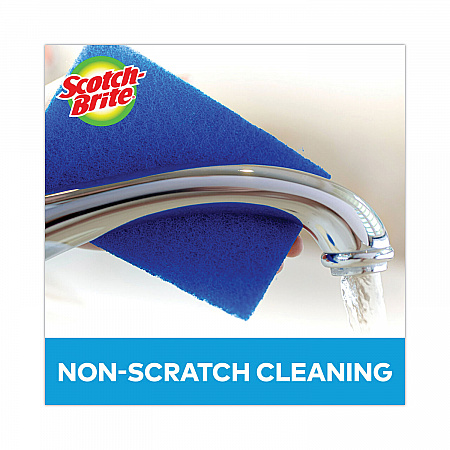 Non-Scratch Scour Pads, 3 x 6, Blue, 10/Carton (62310)