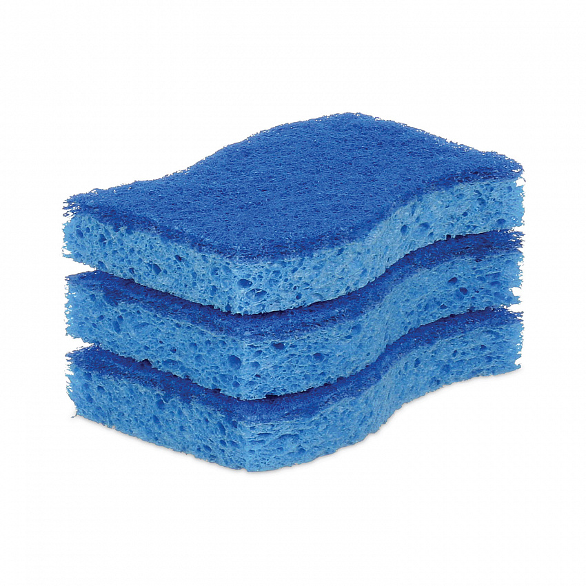 Non-Scratch Multi-Purpose Scrub Sponge, 4.4 x 2.6, 0.8" Thick, Blue, 3/Pack (MP38D)