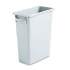 Rubbermaid Commercial Slim Jim Waste Container with Handles, Rectangular, Plastic, 15.9 gal, Light Gray (1971258)