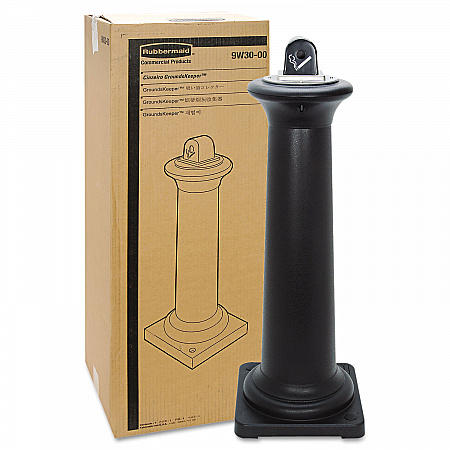 GroundsKeeper Tuscan Receptacle, 22.05 gal, 13 dia x 38.38h, Black (9W300BLA)
