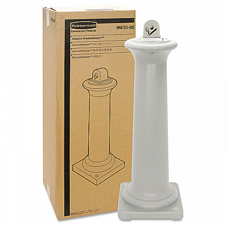 GroundsKeeper Tuscan Receptacle, 22.05 gal, 13 dia x 38.38h, Sandstone (9W300SST)