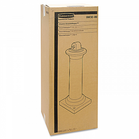 GroundsKeeper Tuscan Receptacle, 22.05 gal, 13 dia x 38.38h, Sandstone (9W300SST)