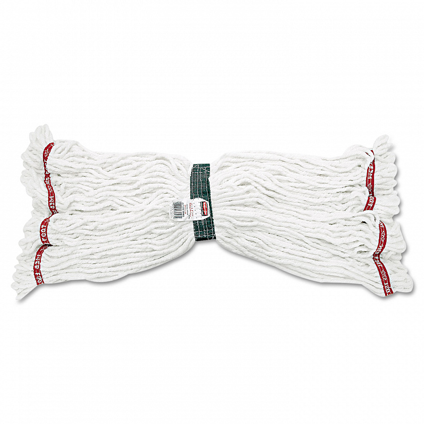 Web Foot Shrinkless Looped-End Wet Mop Head, Cotton/Synthetic, Medium, White (A21206WHI)