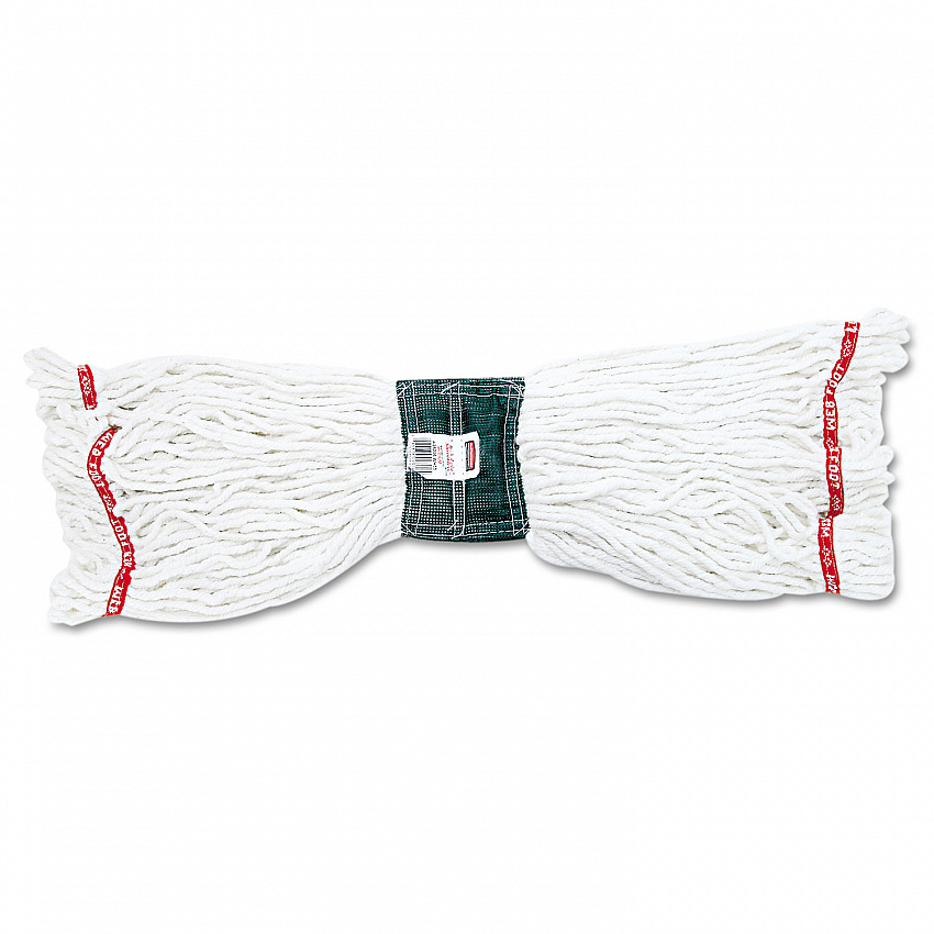 Web Foot Shrinkless Looped-End Wet Mop Head with 5" Headband, Cotton/Synthetic, Medium, White, 6/Carton (A25206WHICT)