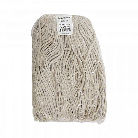 Premium Cut-End Wet Mop Heads, Cotton, 16 oz, White, 12/Carton (216CCT)