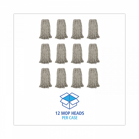 Premium Cut-End Wet Mop Heads, Cotton, 20 oz, White, 12/Carton (220CCT)