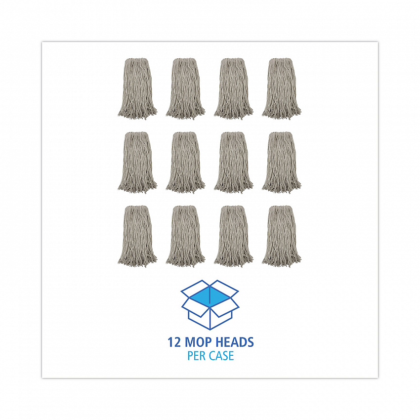 Premium Cut-End Wet Mop Heads, Cotton, 20 oz, White, 12/Carton (220CCT)