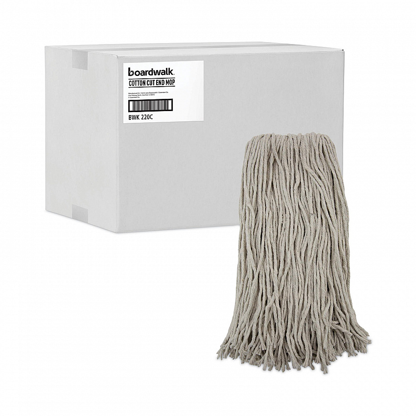 Premium Cut-End Wet Mop Heads, Cotton, 20 oz, White, 12/Carton (220CCT)