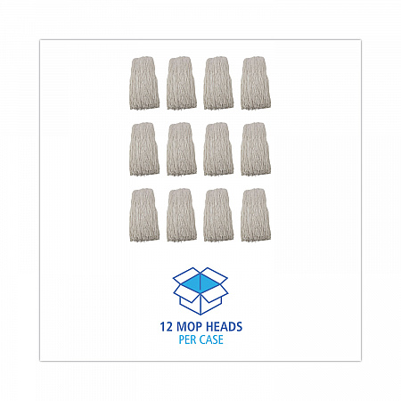 Premium Cut-End Wet Mop Heads, Rayon, 24 oz, White, 12/Carton (224RCT)