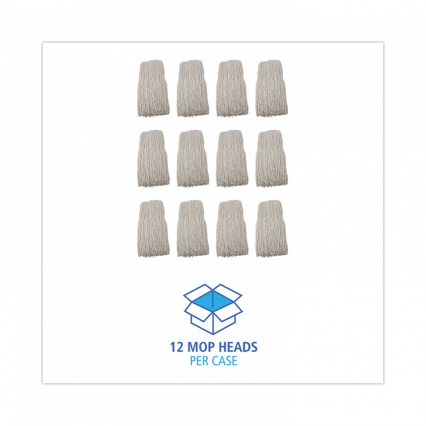 Premium Cut-End Wet Mop Heads, Rayon, 24 oz, White, 12/Carton (224RCT)