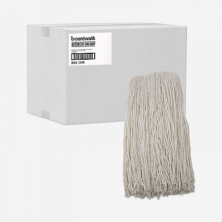 Premium Cut-End Wet Mop Heads, Rayon, 24 oz, White, 12/Carton (224RCT)