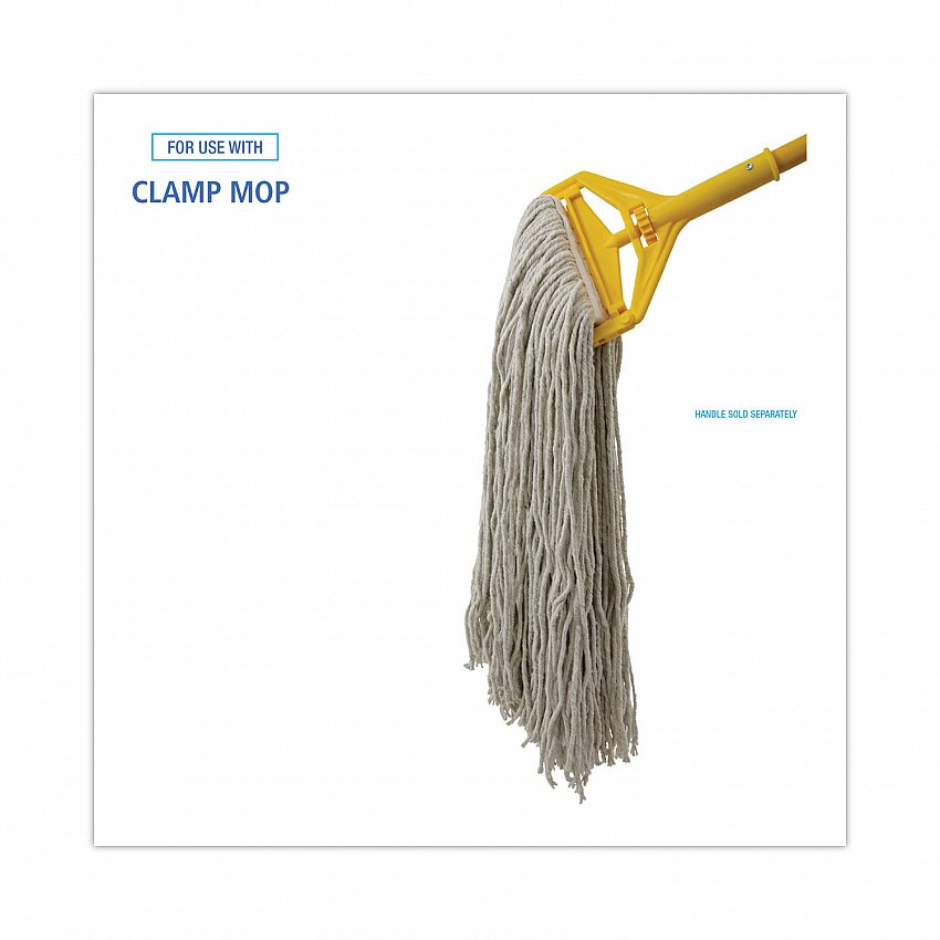 Mop Head, Premium Standard Head, Cotton Fiber, 32 oz, White, 12/Carton (232C)