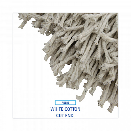 Mop Head, Premium Standard Head, Cotton Fiber, 32 oz, White, 12/Carton (232C)