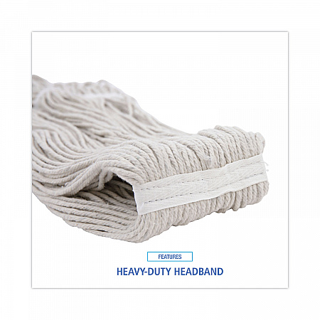 Mop Head, Premium Standard Head, Cotton Fiber, 32 oz, White, 12/Carton (232C)