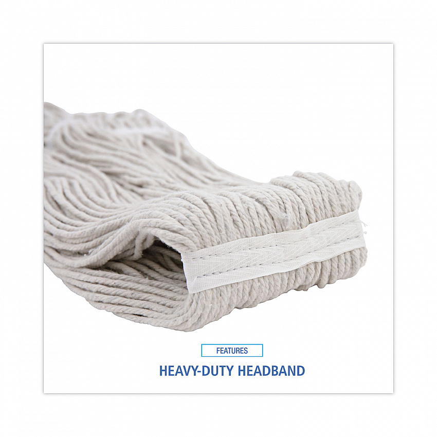 Mop Head, Premium Standard Head, Cotton Fiber, 32 oz, White, 12/Carton (232C)