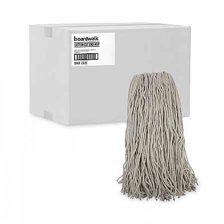 Mop Head, Premium Standard Head, Cotton Fiber, 32 oz, White, 12/Carton (232C)
