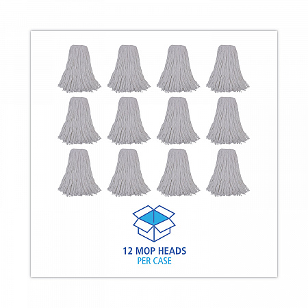 Mop Head, Premium Standard Head, Rayon Fiber, 32 oz, White, 12/Carton (232R)