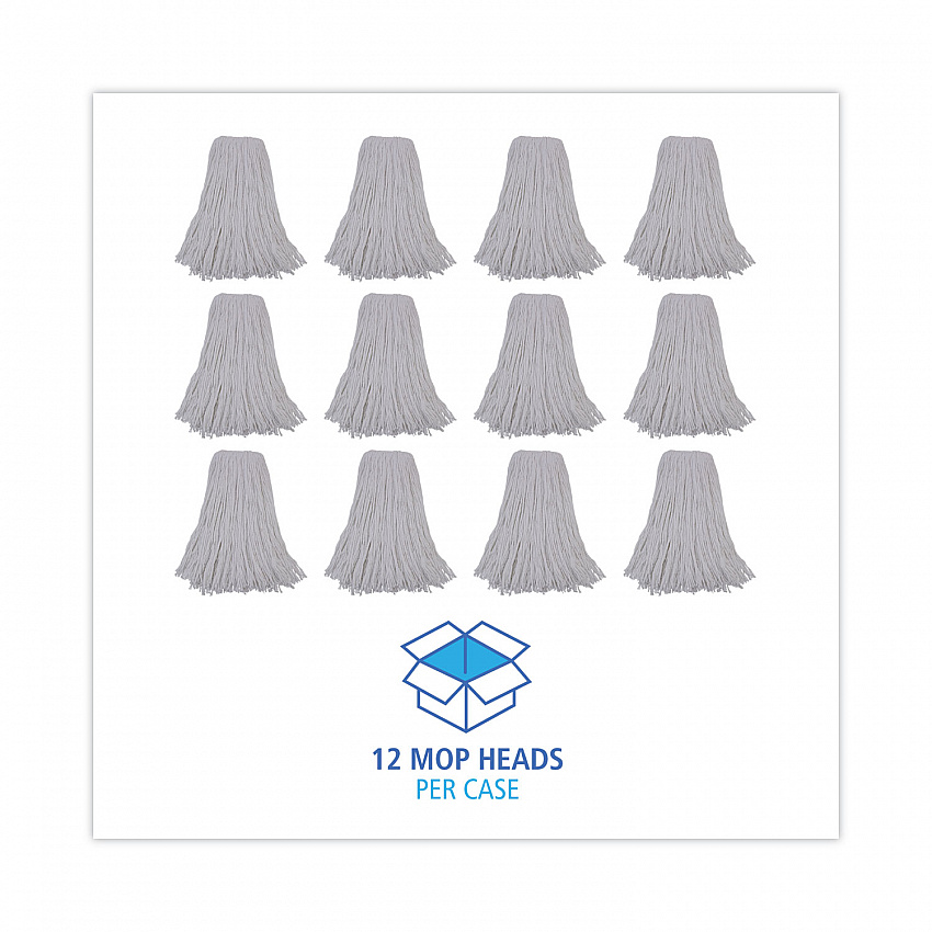 Mop Head, Premium Standard Head, Rayon Fiber, 32 oz, White, 12/Carton (232R)