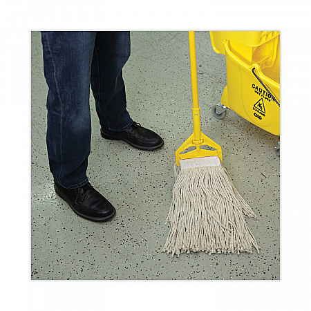 Mop Head, Premium Saddleback Head, Cotton Fiber, 24 oz, White, 12/Carton (324C)