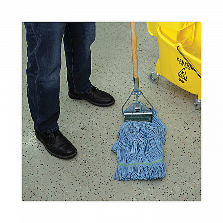Looped End Mop Kit, Medium Blue Cotton/Rayon/Synthetic Head, 60