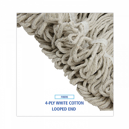 Pro Loop Web/Tailband Wet Mop Head, Cotton, 24 oz, White, 12/Carton (424CCT)