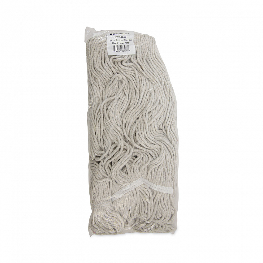 Pro Loop Web/Tailband Wet Mop Head, Cotton, 24 oz, White, 12/Carton (424CCT)