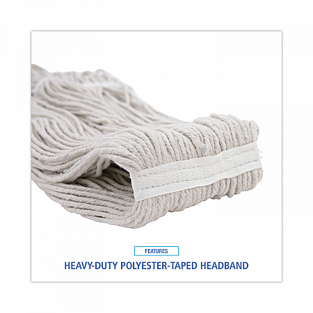 Pro Loop Web/Tailband Wet Mop Head, Cotton, 24 oz., White (424CEA)