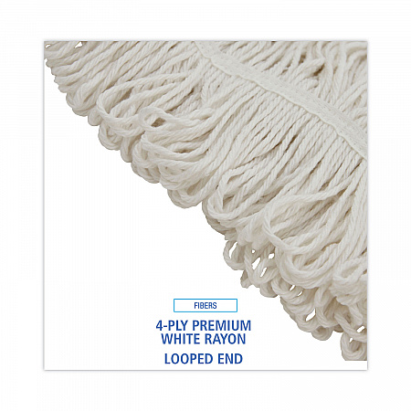 Pro Loop Web/Tailband Wet Mop Head, Rayon, 24 oz, White (424REA)