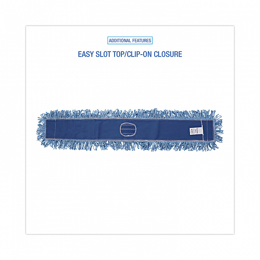 Dust Mop Head, Cotton/Synthetic Blend, 48" x 5", Blue (1148)