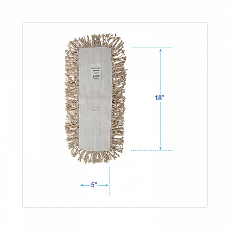 Industrial Dust Mop Head, Hygrade Cotton, 18 x 5, White (1318)
