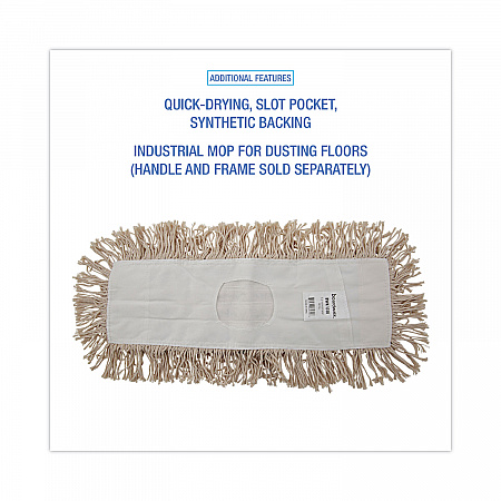 Industrial Dust Mop Head, Hygrade Cotton, 18 x 5, White (1318)
