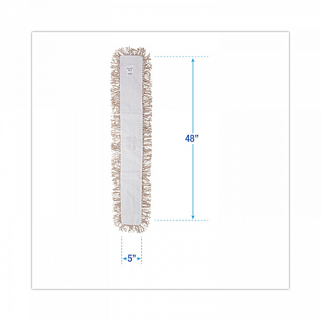 Industrial Dust Mop Head, Hygrade Cotton, 48 x 5, White (1348)