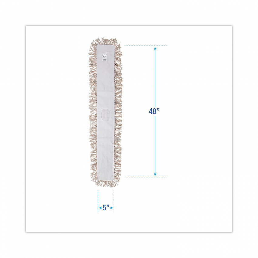 Industrial Dust Mop Head, Hygrade Cotton, 48 x 5, White (1348)