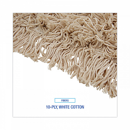 Industrial Dust Mop Head, Hygrade Cotton, 48 x 5, White (1348)