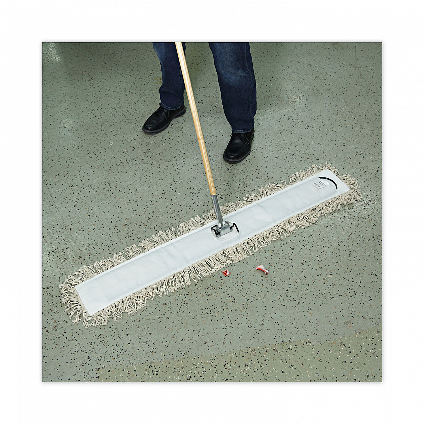 Industrial Dust Mop Head, Hygrade Cotton, 48 x 5, White (1348)
