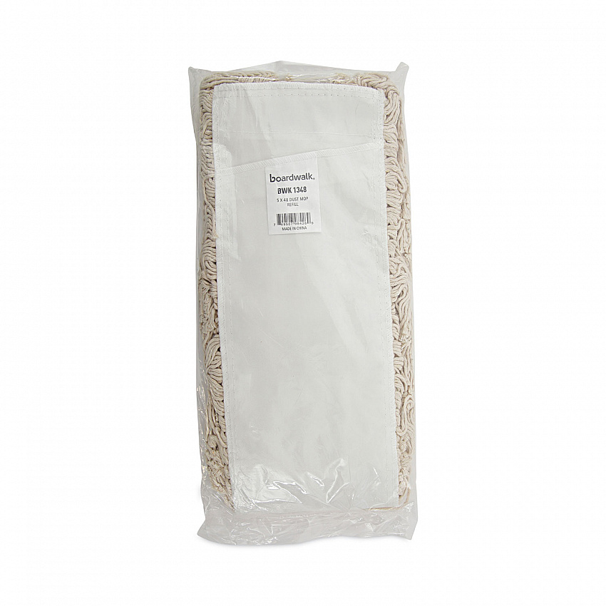 Industrial Dust Mop Head, Hygrade Cotton, 48 x 5, White (1348)