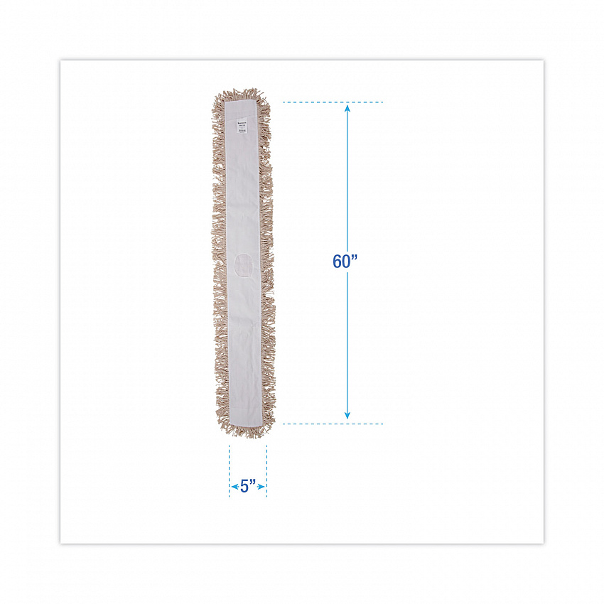 Industrial Dust Mop Head, Hygrade Cotton, 60 x 5, White (1360)