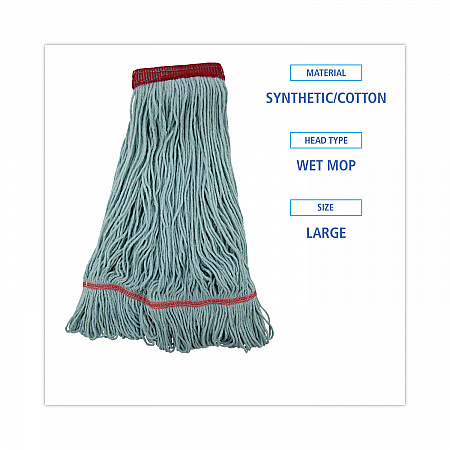 EchoMop with Looped-End Wet Head, Cotton/Rayon/Synthetic, Large, Blue, 12/Carton (1400LCT)