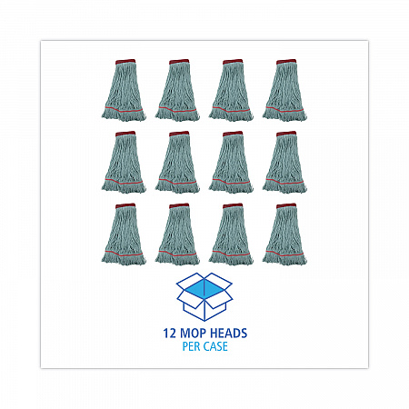 EchoMop with Looped-End Wet Head, Cotton/Rayon/Synthetic, Large, Blue, 12/Carton (1400LCT)