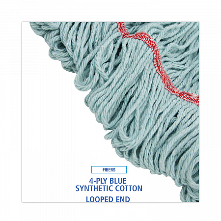 EchoMop with Looped-End Wet Head, Cotton/Rayon/Synthetic, Large, Blue (1400LEA)