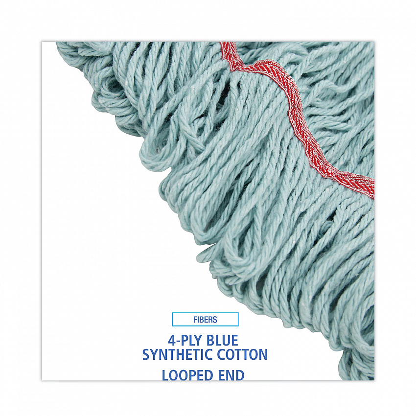 EchoMop with Looped-End Wet Head, Cotton/Rayon/Synthetic, Large, Blue (1400LEA)