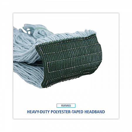 EchoMop with Looped-End Wet Head, Cotton/Rayon/Synthetic, Medium, Blue, 12/Carton (1400MCT)