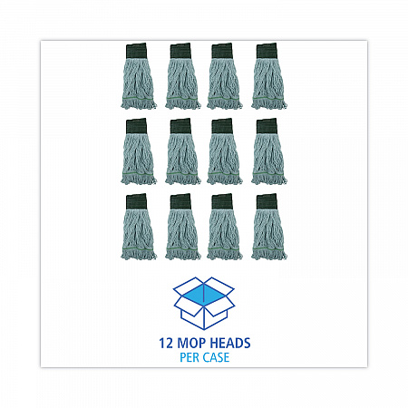 EchoMop with Looped-End Wet Head, Cotton/Rayon/Synthetic, Medium, Blue, 12/Carton (1400MCT)