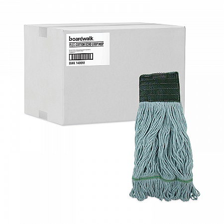 EchoMop with Looped-End Wet Head, Cotton/Rayon/Synthetic, Medium, Blue, 12/Carton (1400MCT)