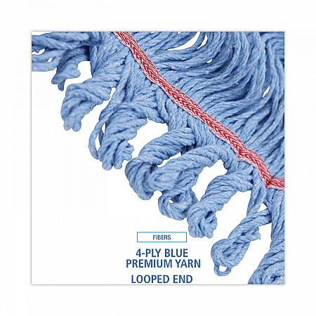 Pro Loop Web/Tailband Mop Head, Cotton/Polyester/Rayon, Large, Blue, 12/Carton (1800LBDZ)