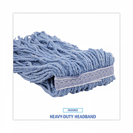 Mop Head, Standard Head, Cotton/Synthetic Fiber, Cut-End, #16., Blue (2016B)