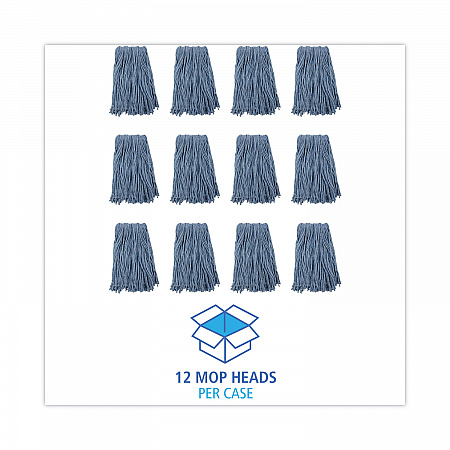 Mop Head, Standard Head, Cotton/Synthetic Fiber, Cut-End, #16., Blue (2016B)