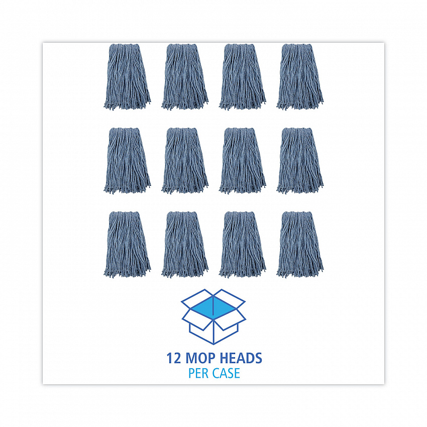Mop Head, Standard Head, Cotton/Synthetic Fiber, Cut-End, #16., Blue (2016B)