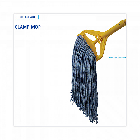 Mop Head, Standard Head, Cotton/Synthetic Fiber, Cut-End, #20, Blue, 12/Carton (2020B)