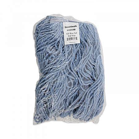Mop Head, Standard Head, Cotton/Synthetic Fiber, Cut-End, #20, Blue, 12/Carton (2020B)